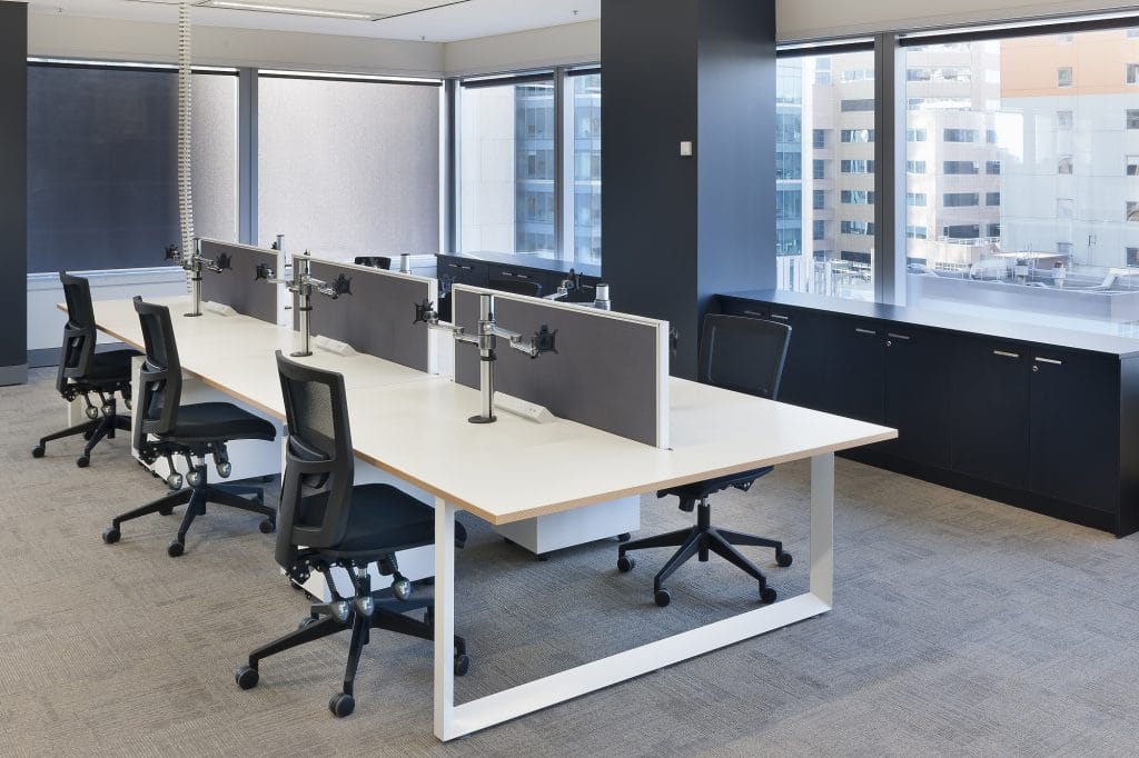 reception desk is fitted