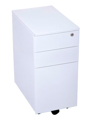 Ergo slim mobile pedestal mobile storage white semi front topaz furniture