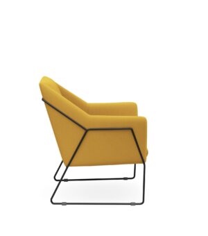 lounge chair yellow shell sled base