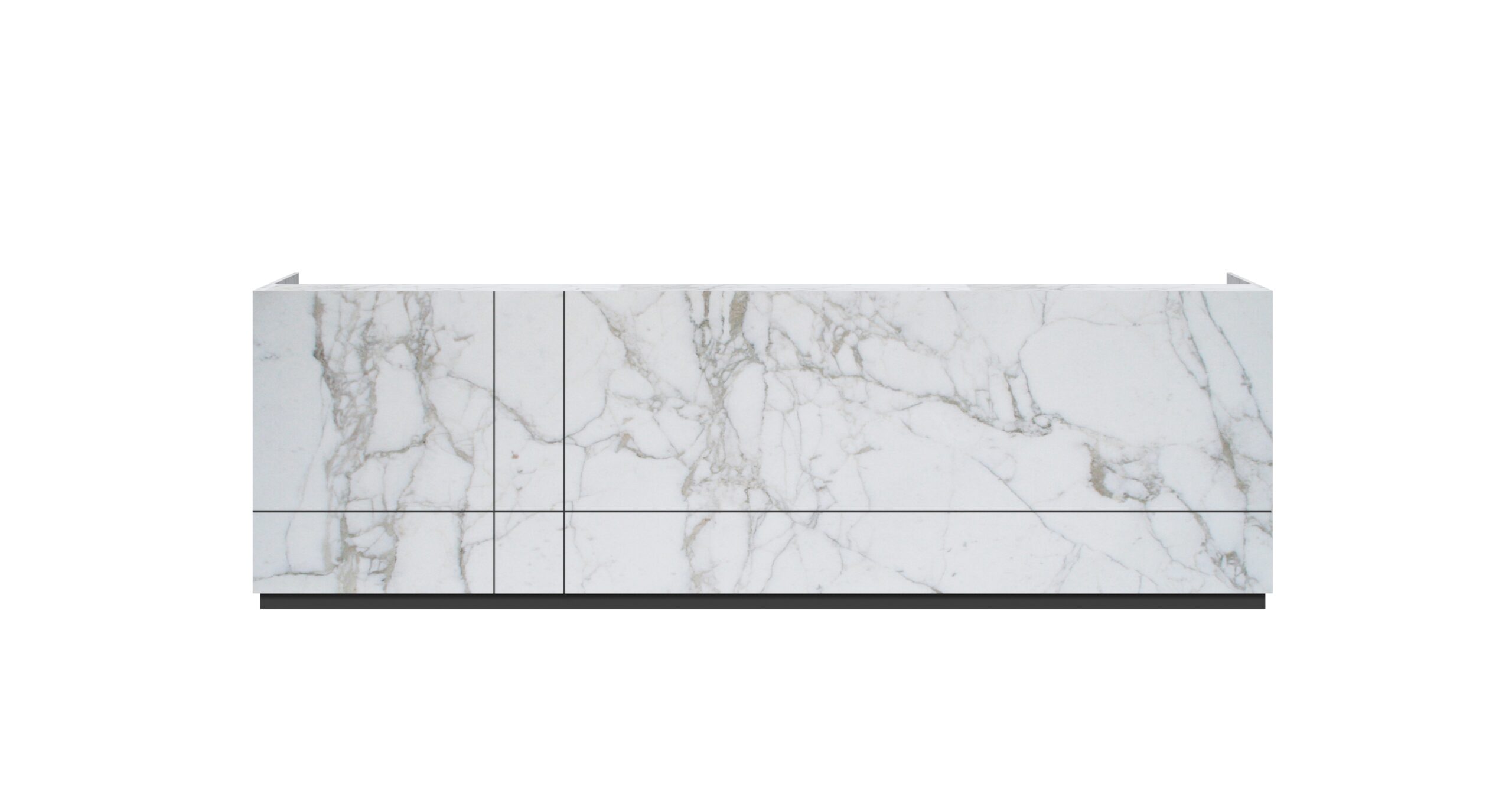 modern reception desk groove detailing marble finish scaled