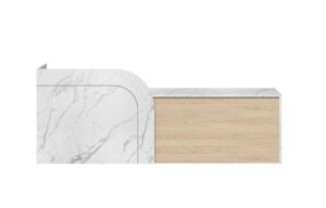 premium reception desk with refined finish front