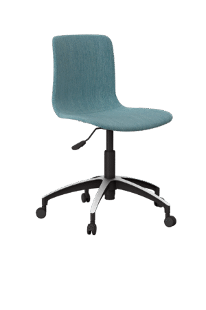 visitor chair light blue upholstery 5 star base
